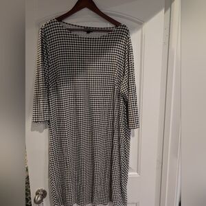 J Jill Elegant Black and White Houndstooth Dress